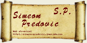 Simeon Predović vizit kartica